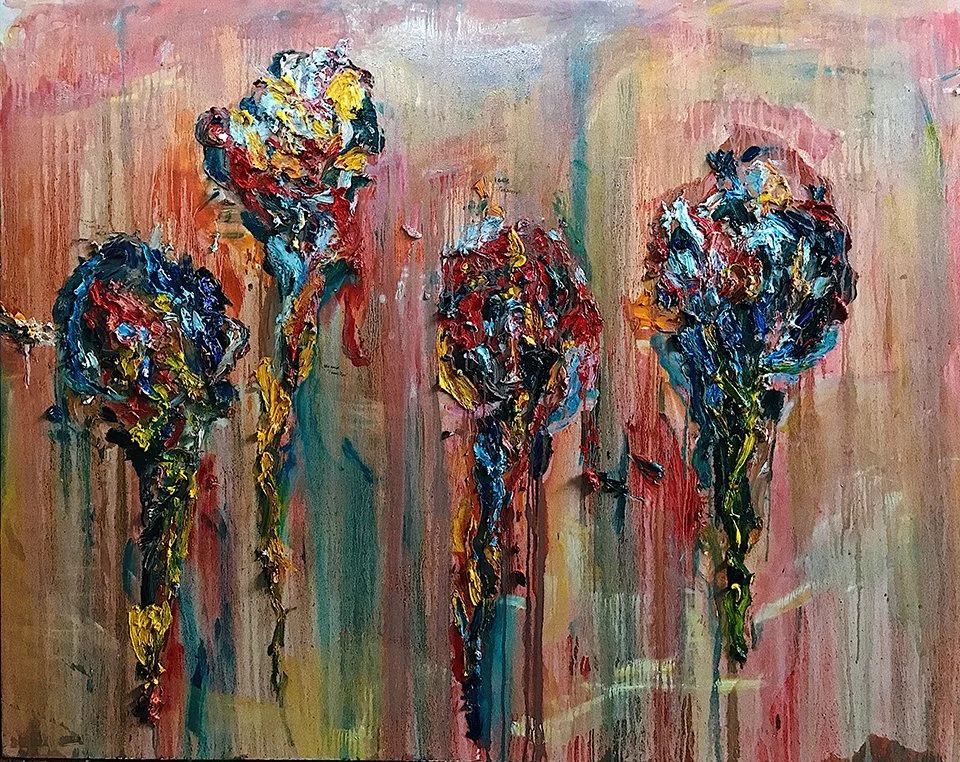  Pelipur Lara 
 Oil and pencil on canvas 
 120 cm x 150 cm, 2021 