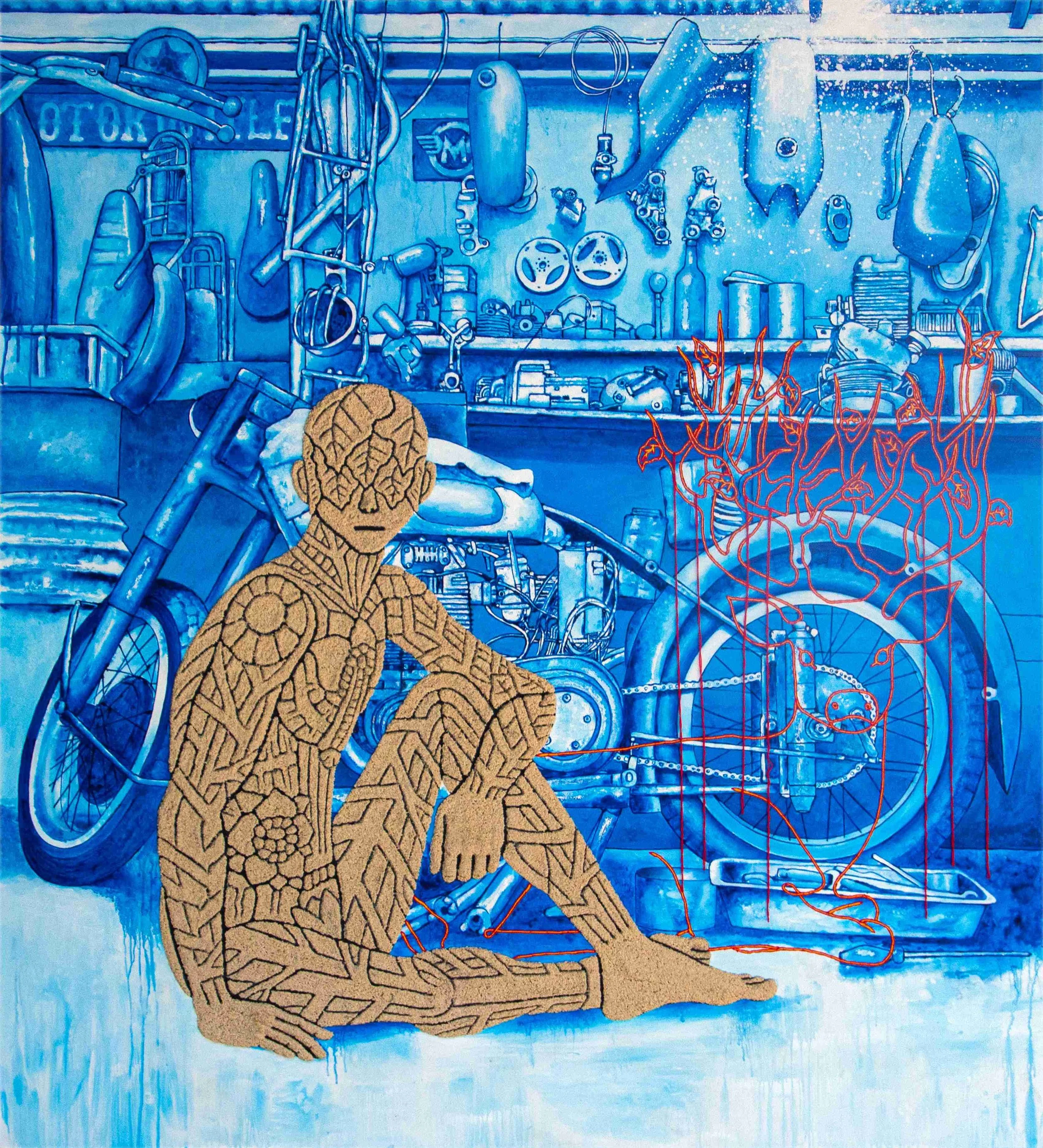 lutfi-yanuar_the-mechanic_marble-powder-hand-embroidery-and-ink-on-canvas_165cm-x-150cm_2025.jpg