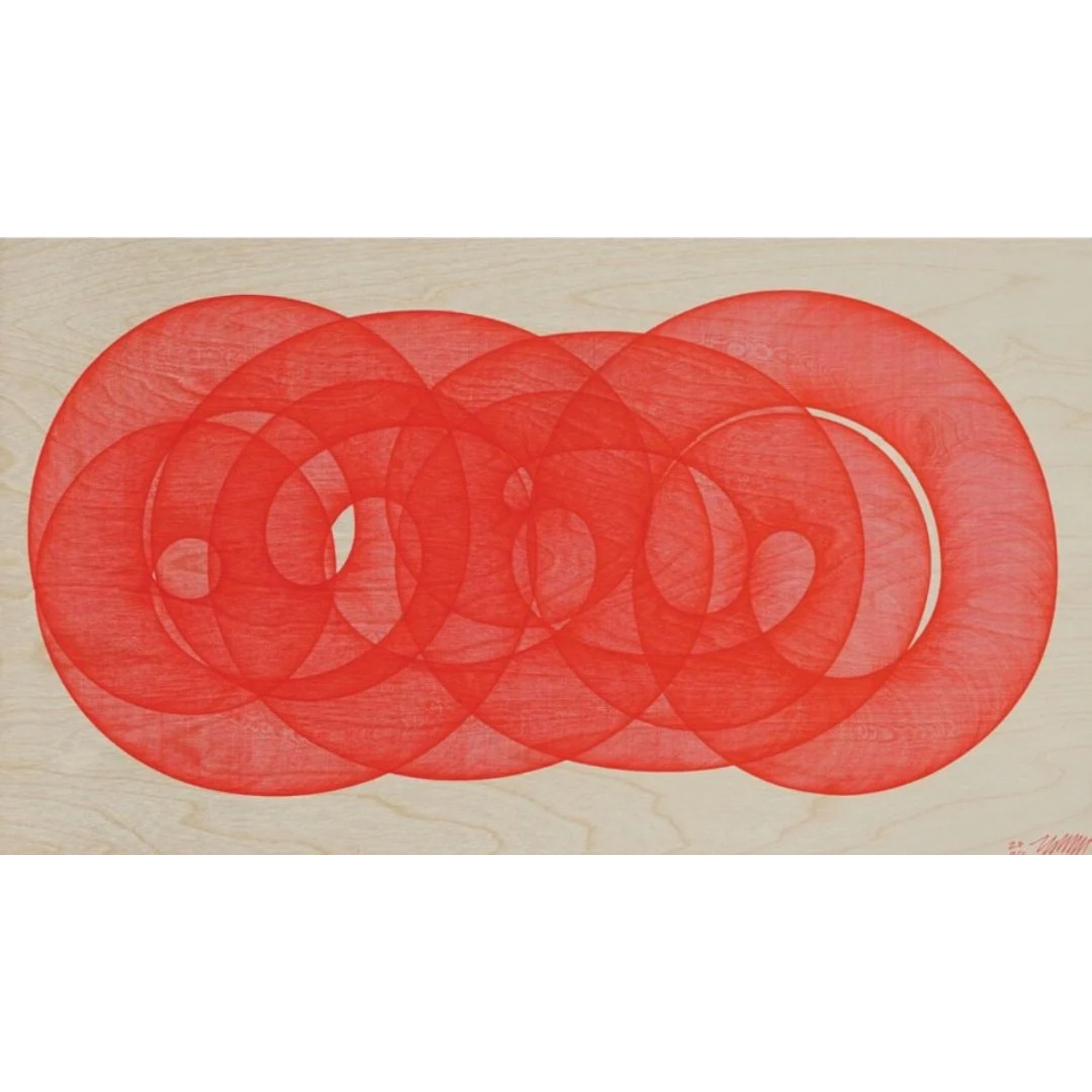  Space 7 #157 
 Pen on birchwood panel 
 63 x 36 cm, 2024 
