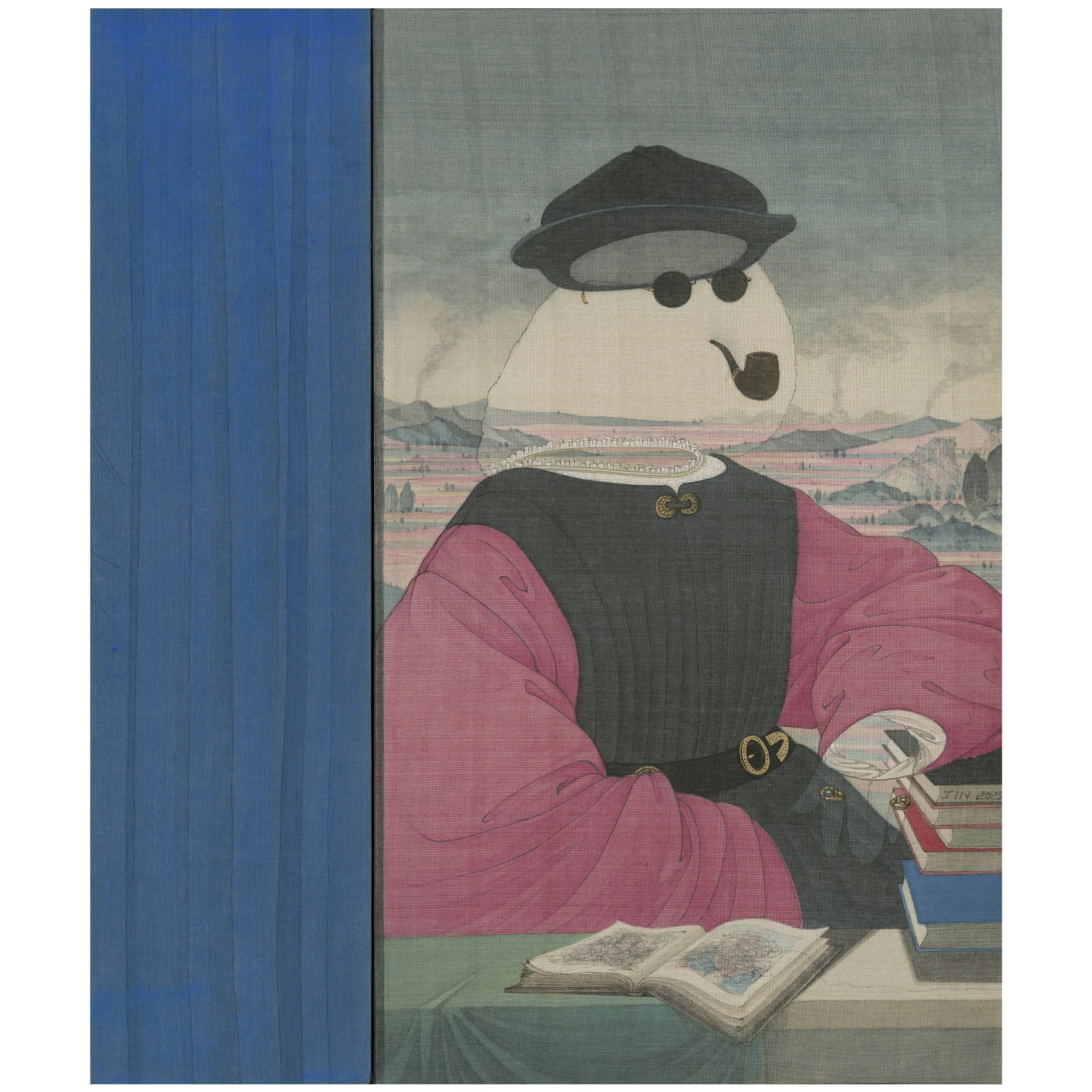  Jin Sha 
 Echoes of Raphael: The Speechlessness of Classicism No.1 
 Ink and colour pigment on silk 
 38cm x 32cm, 2026 
