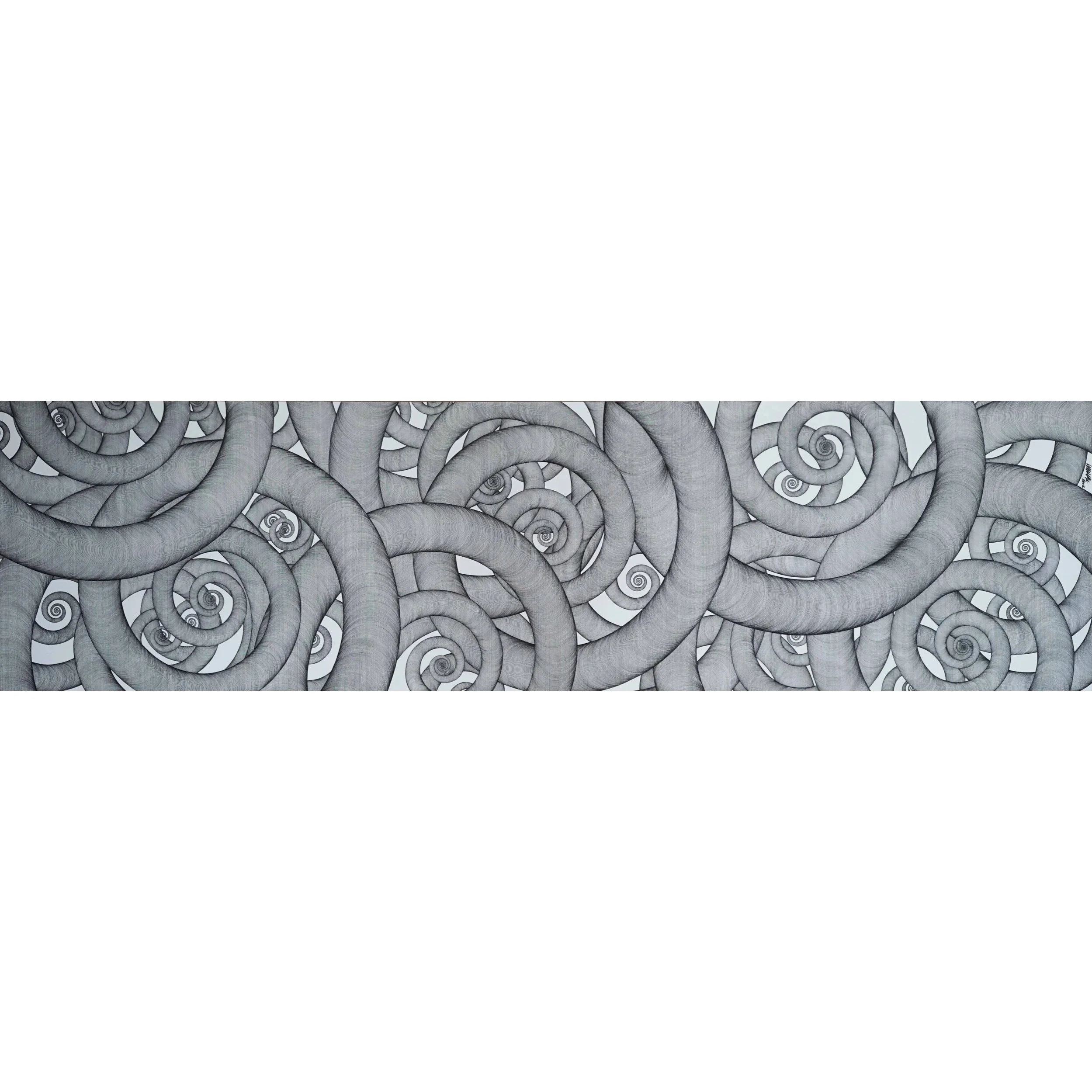  Nowhere #15 
 Pen on paper 
 188 x 51cm, 2014 