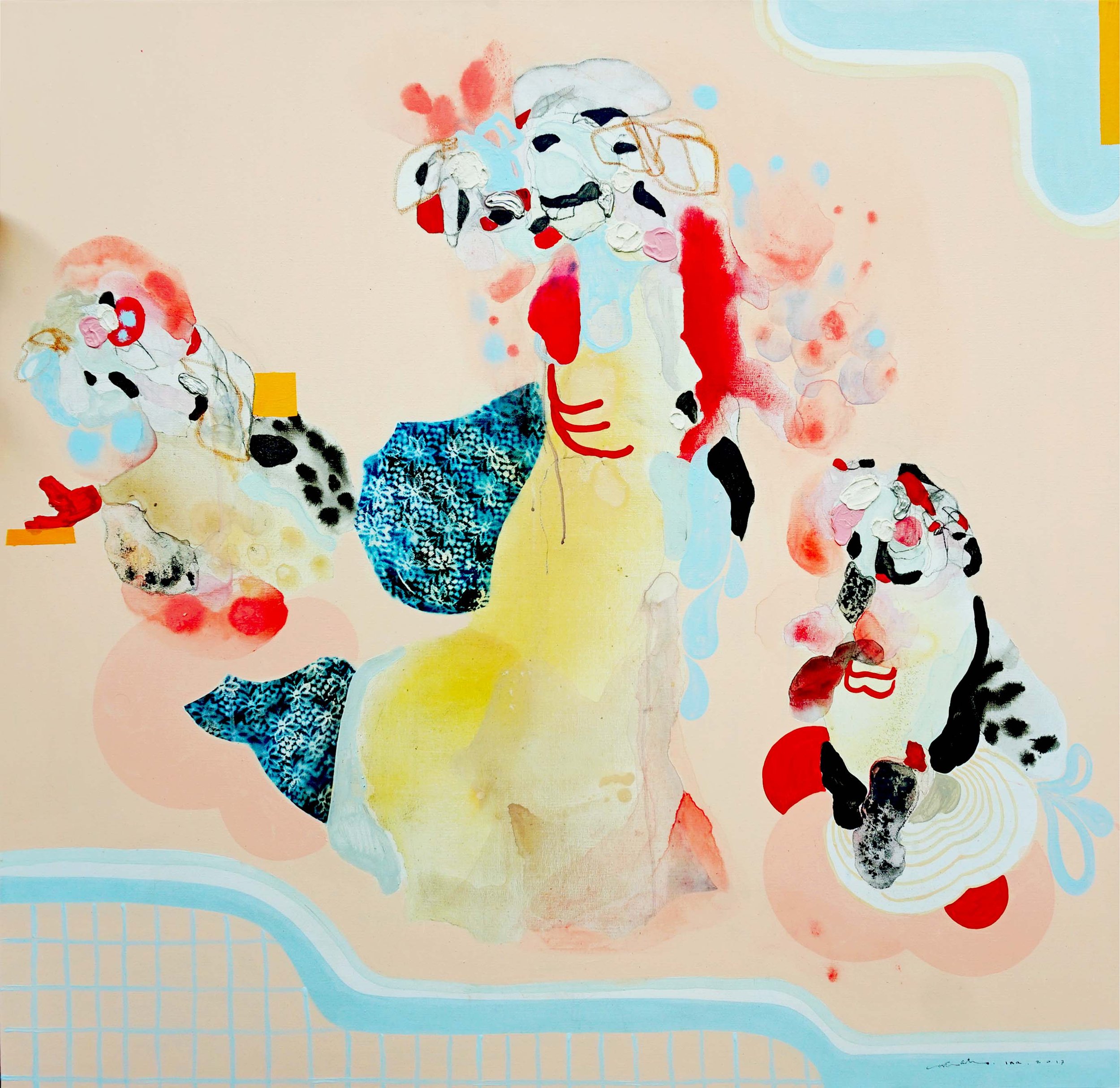 Ayu Arista Murti 
 Take a Bath 
 Mixed media 
 120 cm x 130 cm, 2018 