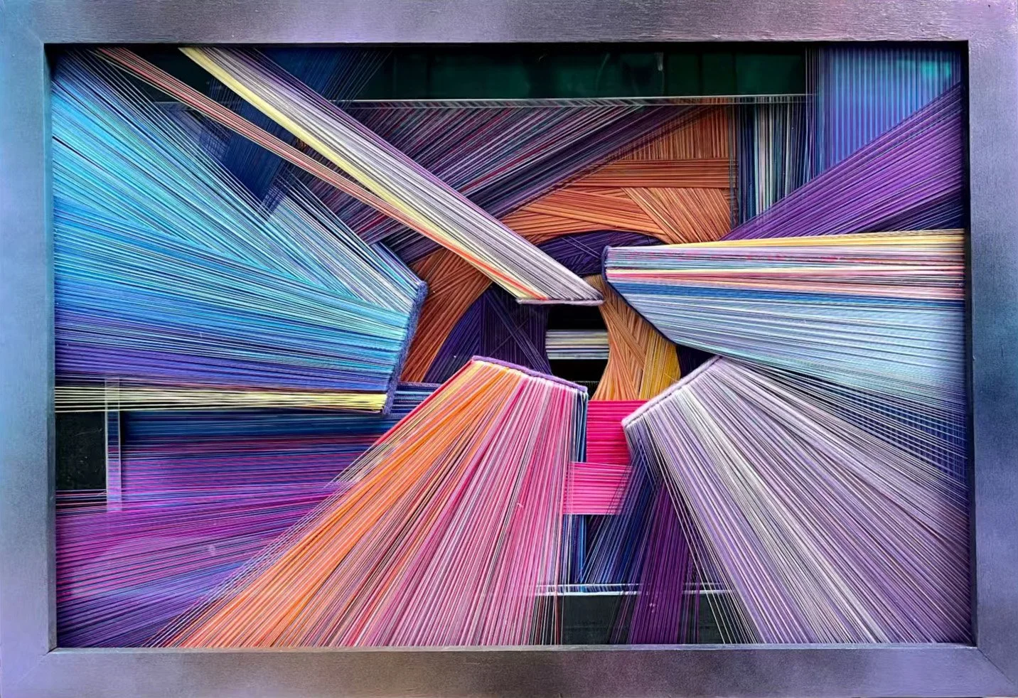  The Cosmic Maw 
 Mixed fibre materials 
 44cm x 64cm (framed), 2025 