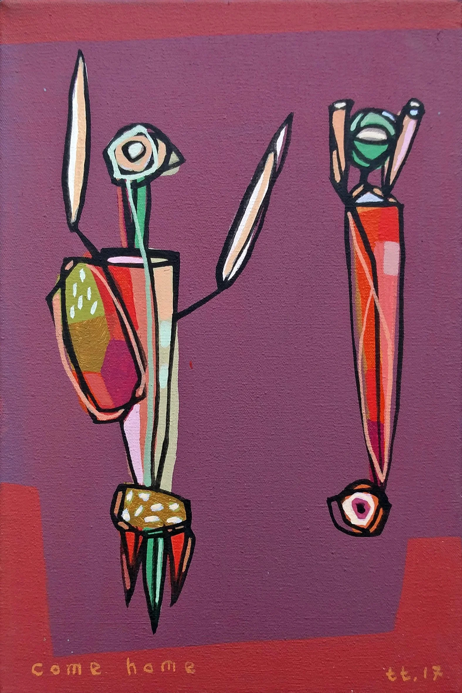  Come Home 
 Acrylic on canvas 
 20cm x 30 cm x 2,5 cm, 2017 