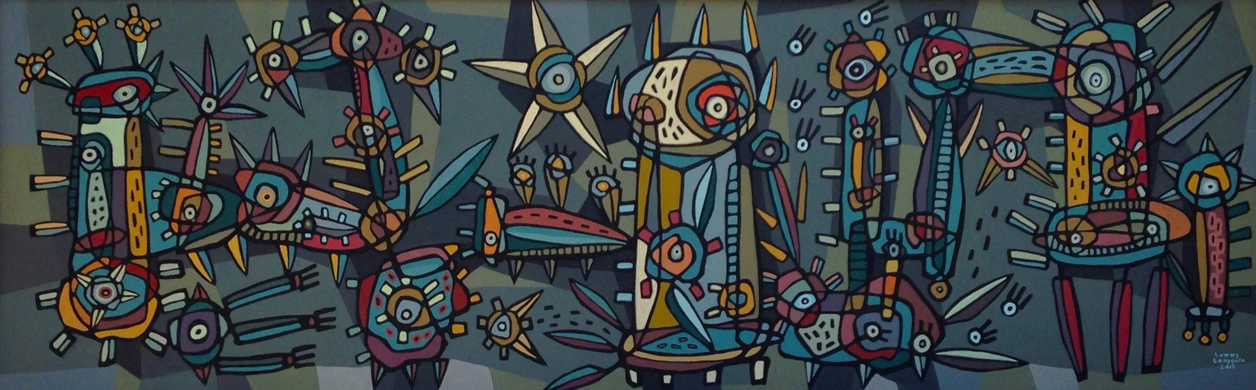  Aesthetic of Plant 
 Acrylic on canvas 
 203 cm x 63 cm, 2015 