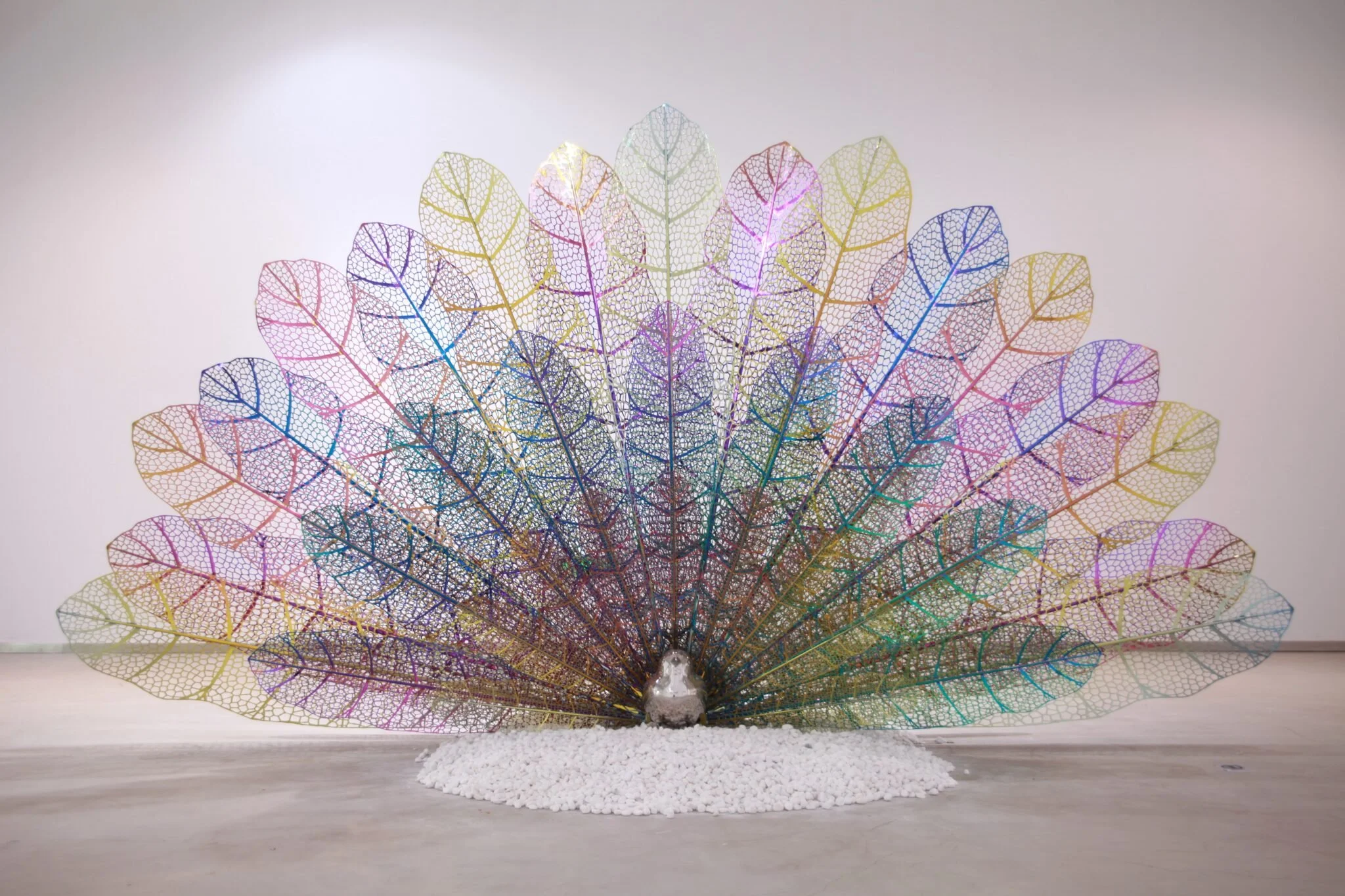  Rebirth – Peacock 
 Stainless steel 
 410 x 70 x 216 cm, 2021 
