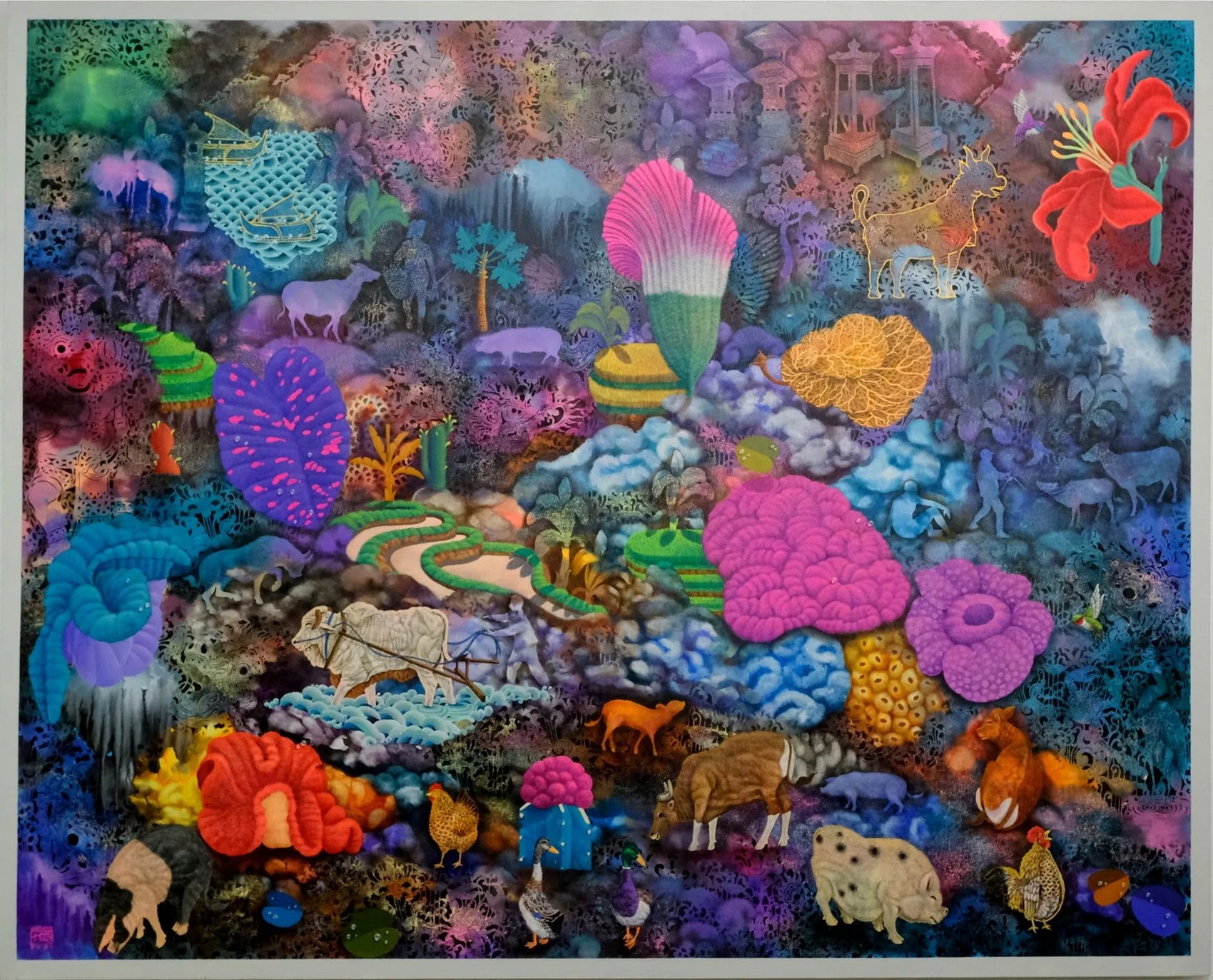  I Kadek Suardana 
 Landscape Memory 
 acrylic on canvas 
 120 cm x 150 cm, 2021 