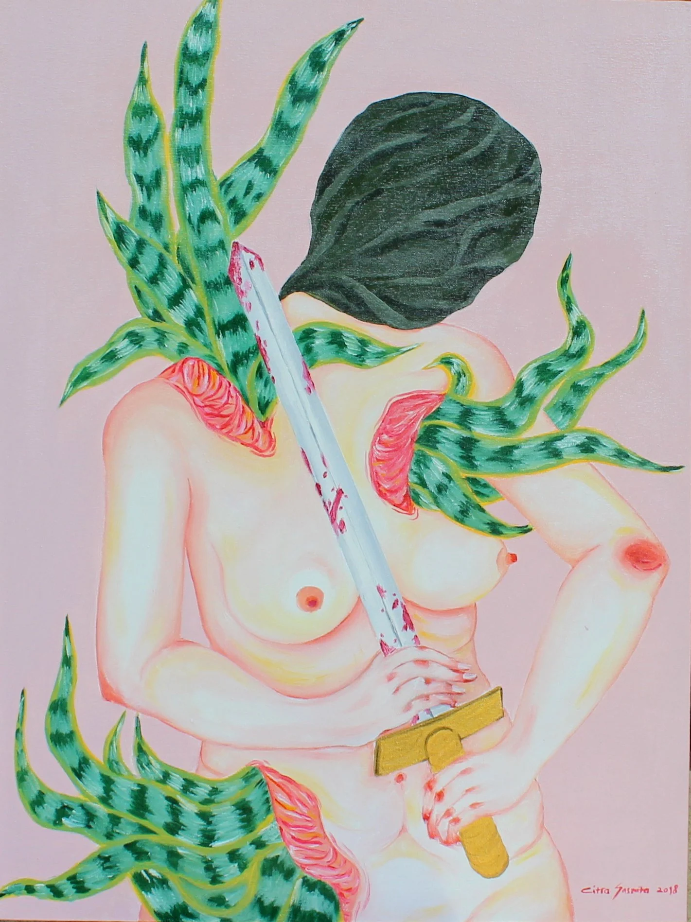  Citra Sasmita 
 Still Life (Corpus 3) 
 Mix media on canvas 
 2018 
