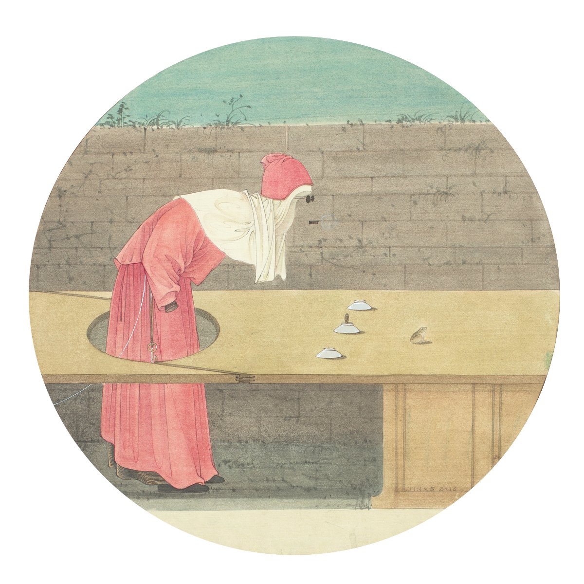  Prediction of Hieronymus Bosch 2 
 Digital Print on Paper 
 45 cm (diameter), 2018 