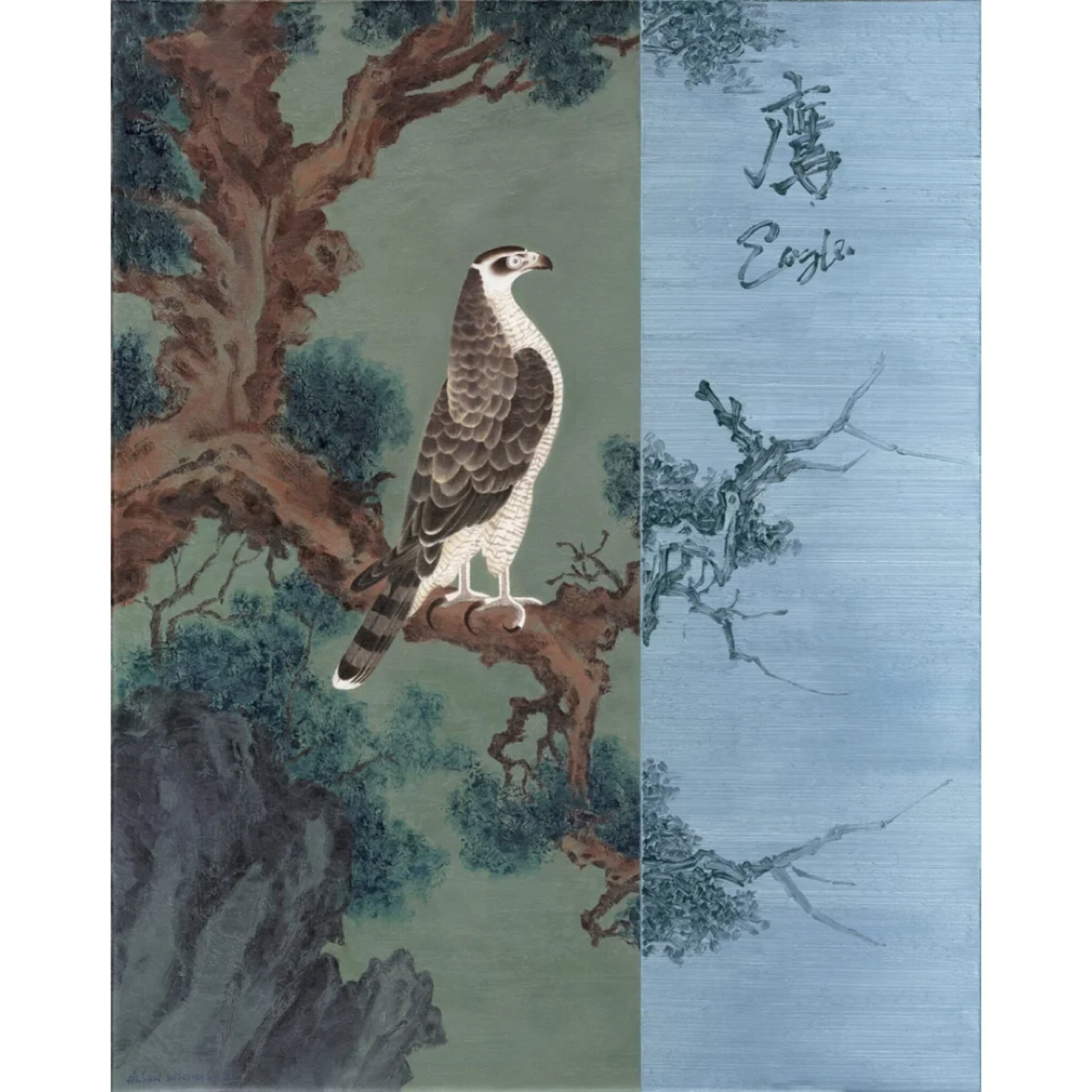  Calm and Content Eagle 
 Oil on canvas 
 120 x 150 cm, 2020 