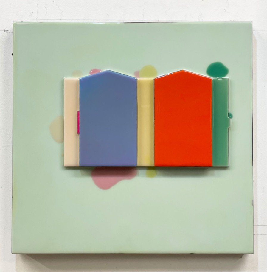  Thompson #196 
 Wood, steel, pigment and resin 
 38.8cm x 40.2cm, 2024 