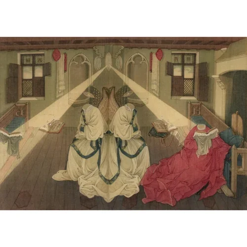  Jin Sha 
 The message:A Dialogue with Robert Campin  
 Digital Print on Paper 
 44 x 48 cm, 2019 