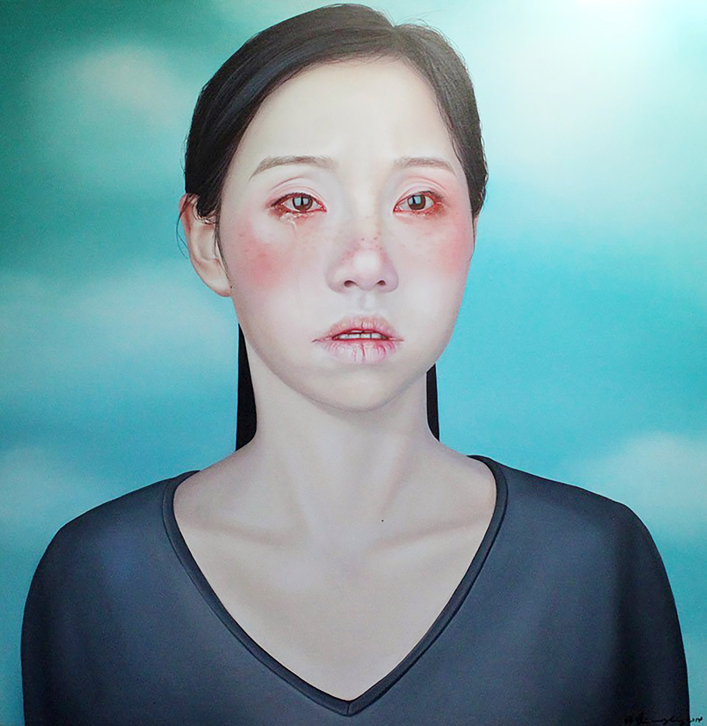  Wang Ling 
 临界系列之二 
 Oil on canvas 
 100 cm x 100 cm, 2014 