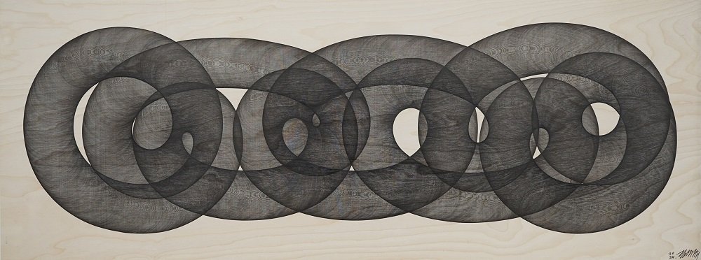 Universe 8240316-167,pen on birchwood panel,116x43.5cm,2024.JPG