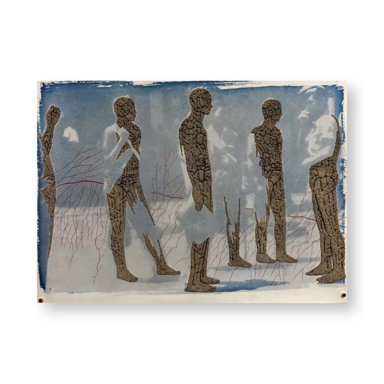  Lutfi Yanuar Sartono 
 The Ground of Fire #8 
 Sterilised volcanic ash from the 2019 eruption of Mount Tangkuban Perahu, Marker, and Cyanotype on hahnemuhle paper  
 30cm x 40cm, 2026 