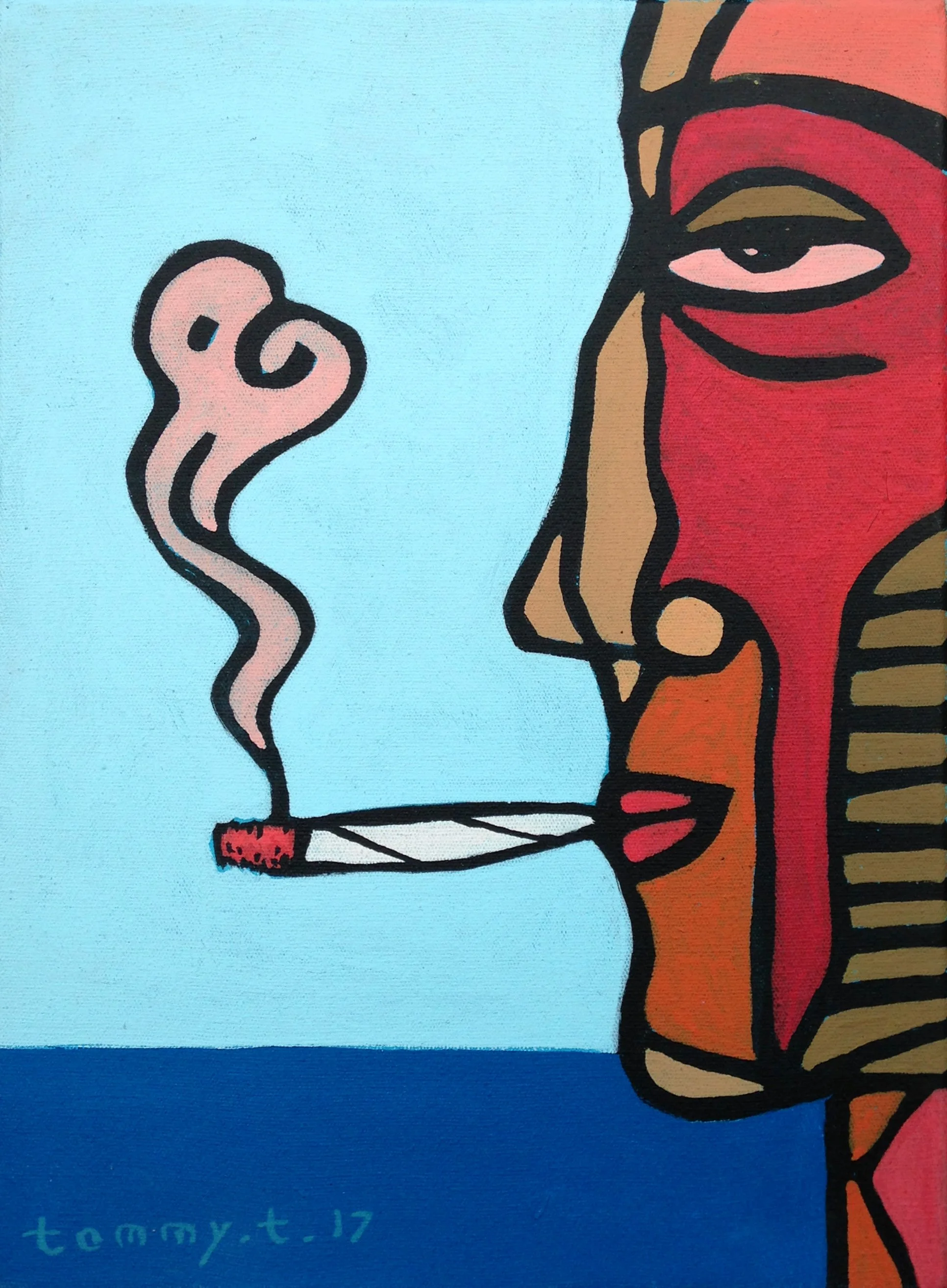  Weed Lover 
 Acrylic on canvas 
 21,5 cm x 30 cm, 2017 
