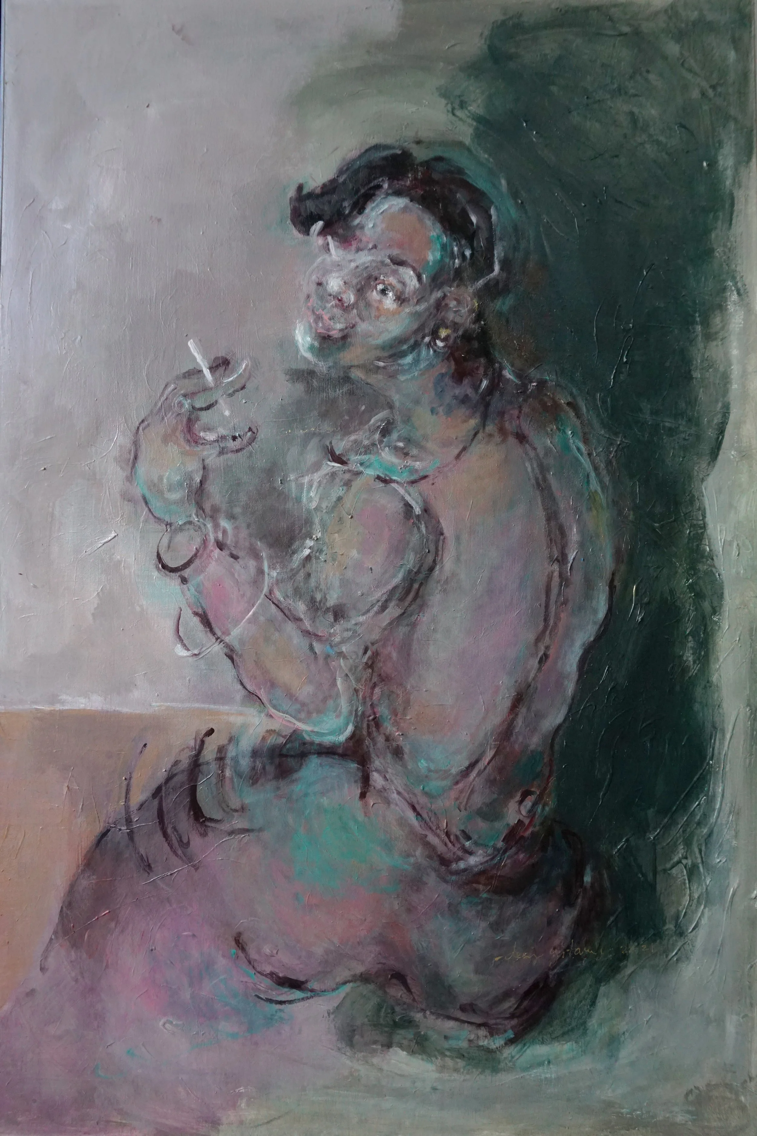  Thank You for Smoking 
 Acrylic on canvas 
 120 cm x 80 cm, 2021 