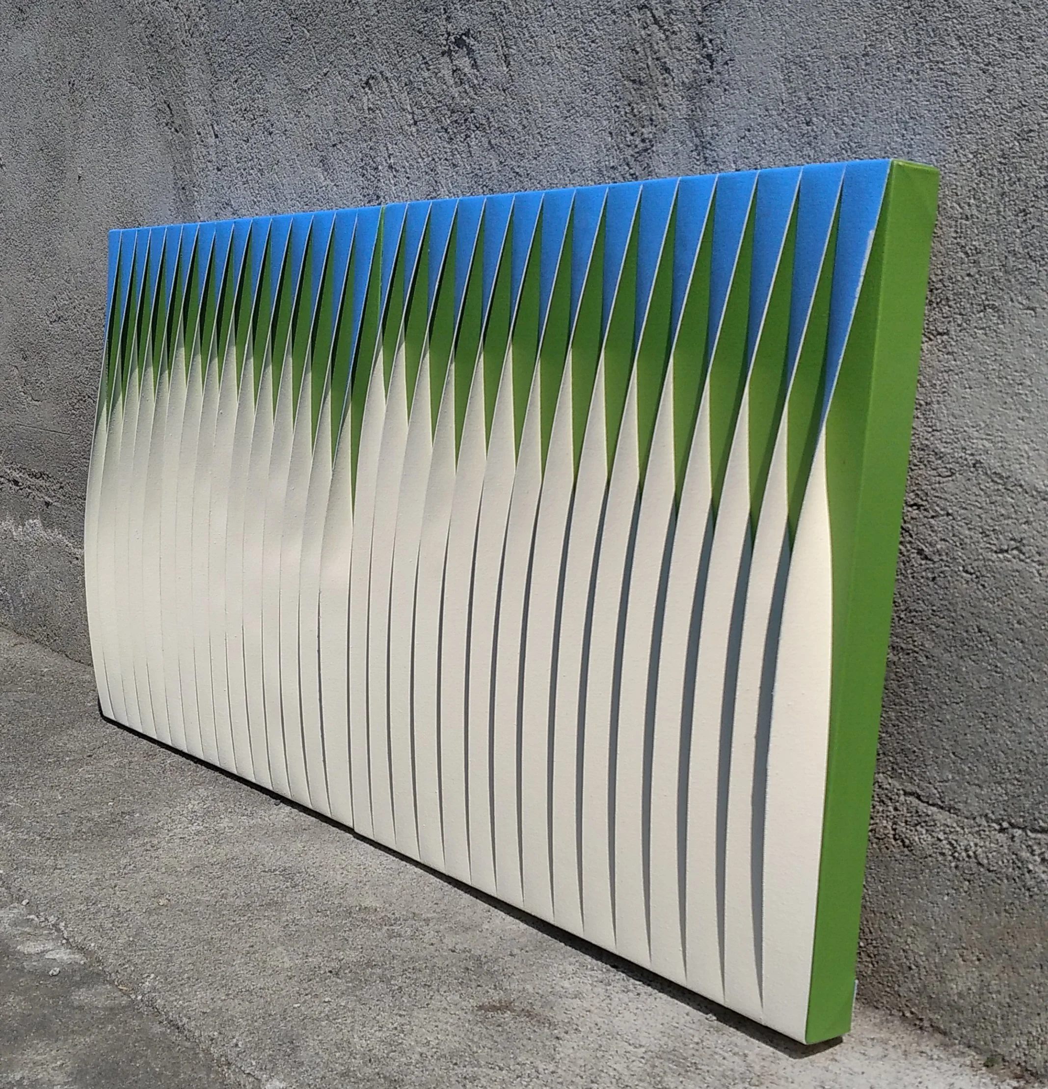  Ricky Wahyudi 
 Mutant Painting #1 Sea Skin 
 Acrylic, cutting canvas on canvas 
 60 cm x 120 cm x 8 cm, 2021 
