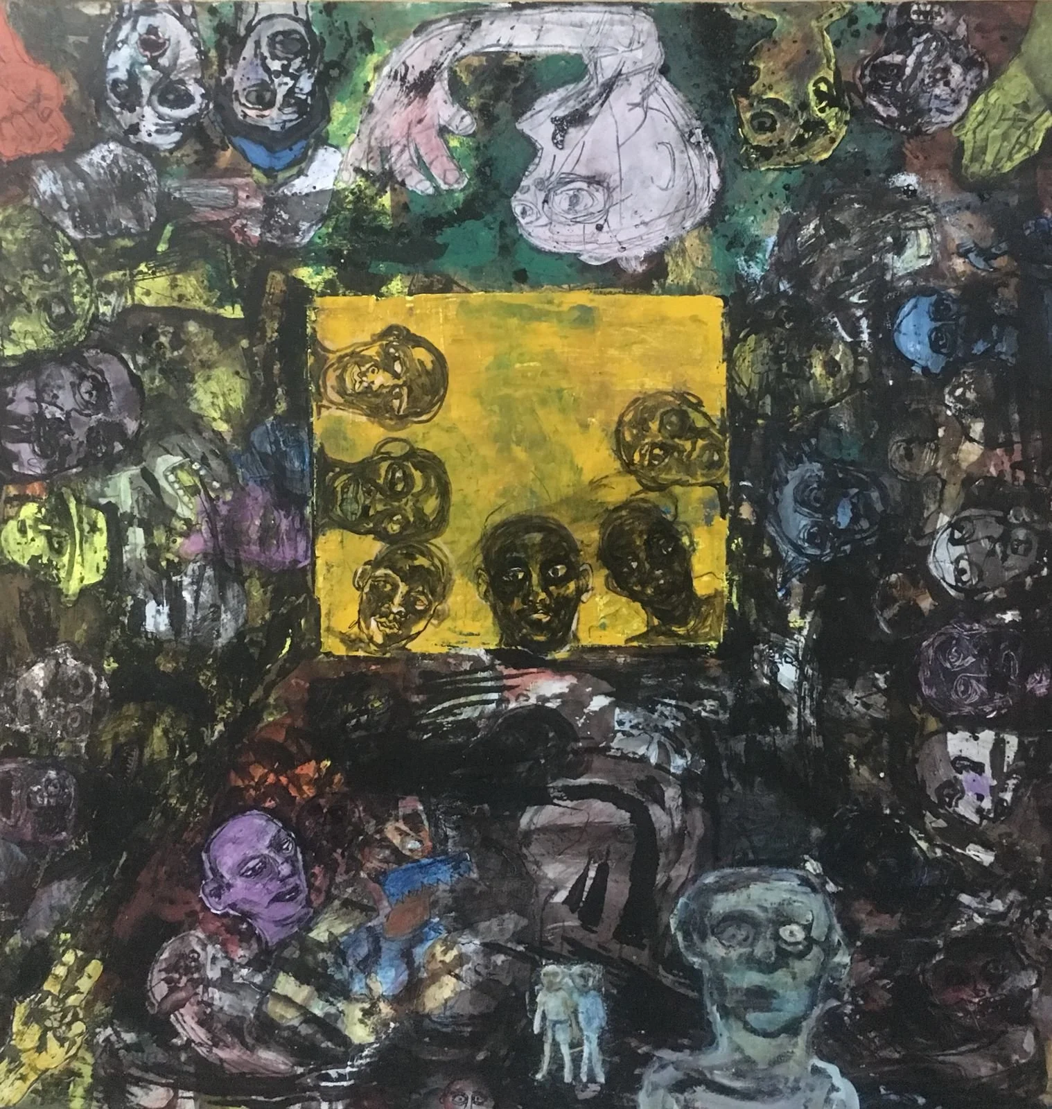  Uswarman 
 Watching 
 acrylic on canvas 
 122,5 cm x 122,5 cm, 2021 