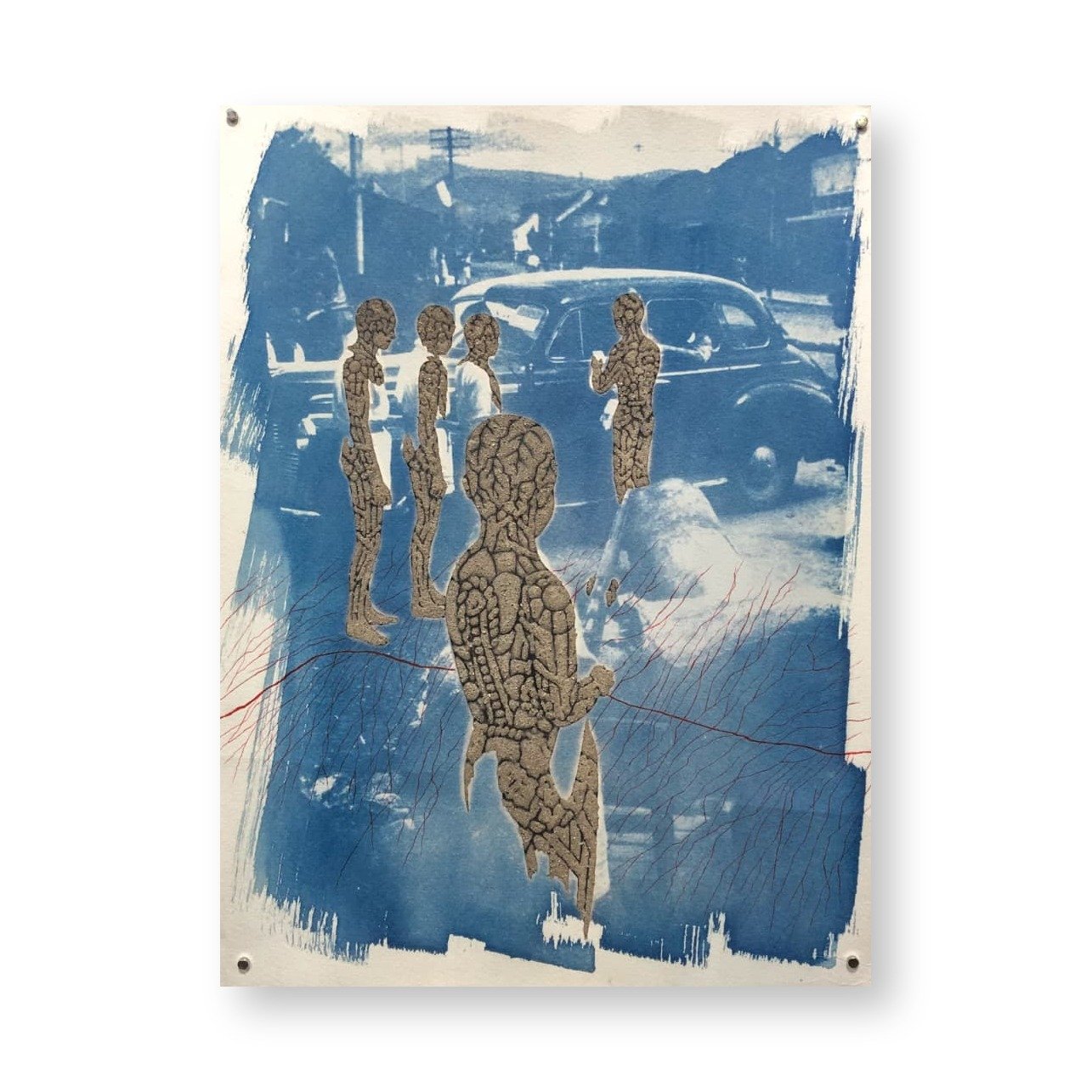  Lutfi Yanuar Sartono 
 The Ground of Fire #10 
 Sterilised volcanic ash from the 2019 eruption of Mount Tangkuban Perahu, Marker, and Cyanotype on hahnemuhle paper  
 30cm x 40cm, 2026 