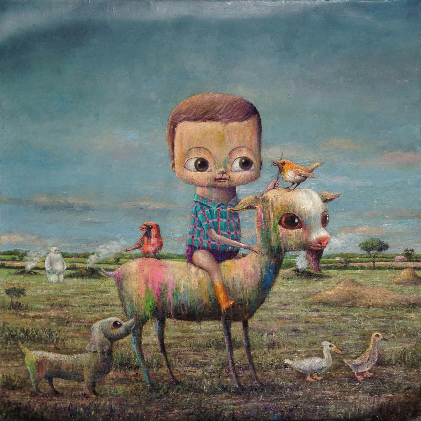  Riki Antoni 
 The Rider 
 Oil on canvas 
 100cm x 100cm, 2016 