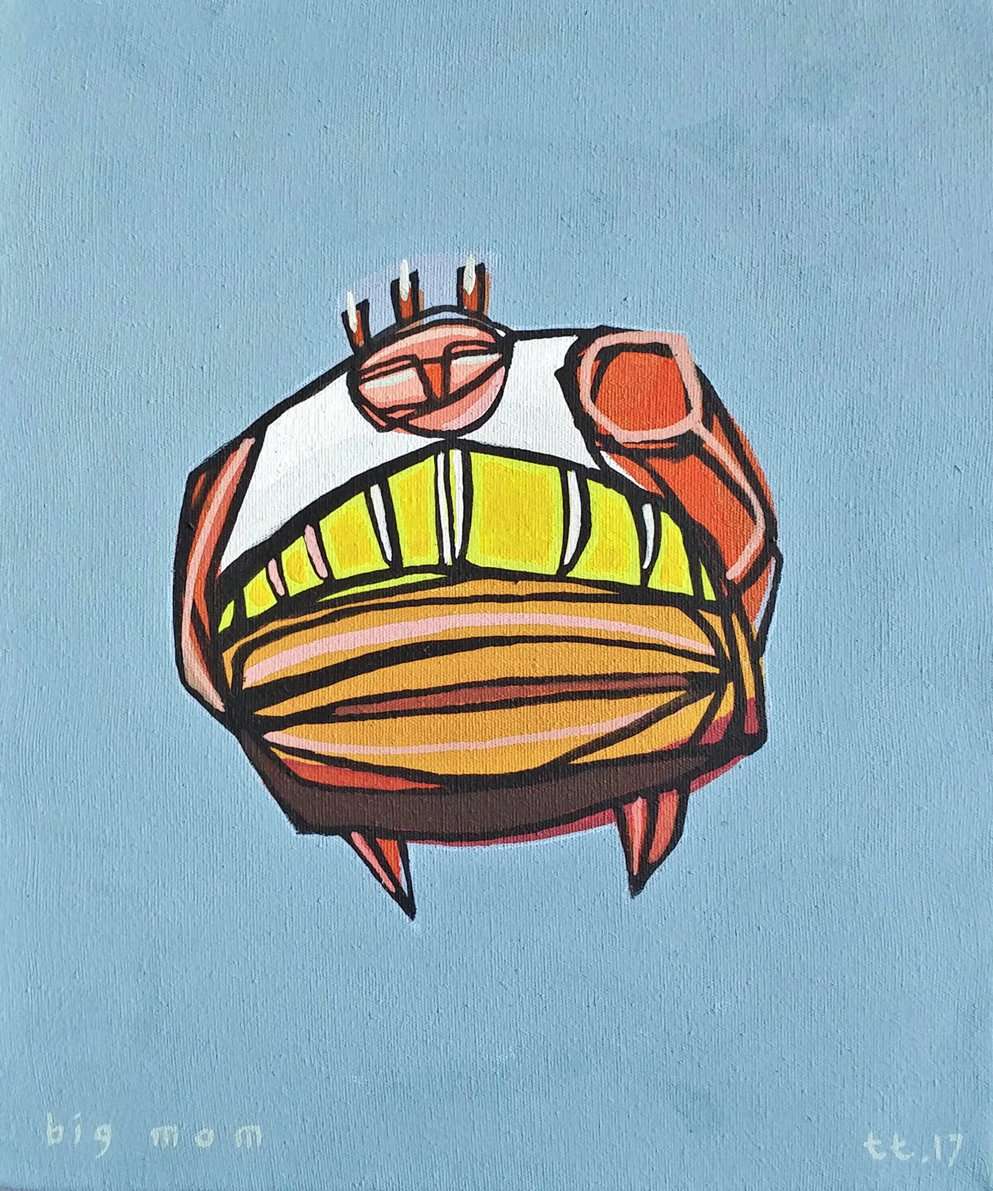  Big Mom 
 Acrylic on canvas 
 25 cm x 30 cm x 2,5 cm, 2017 