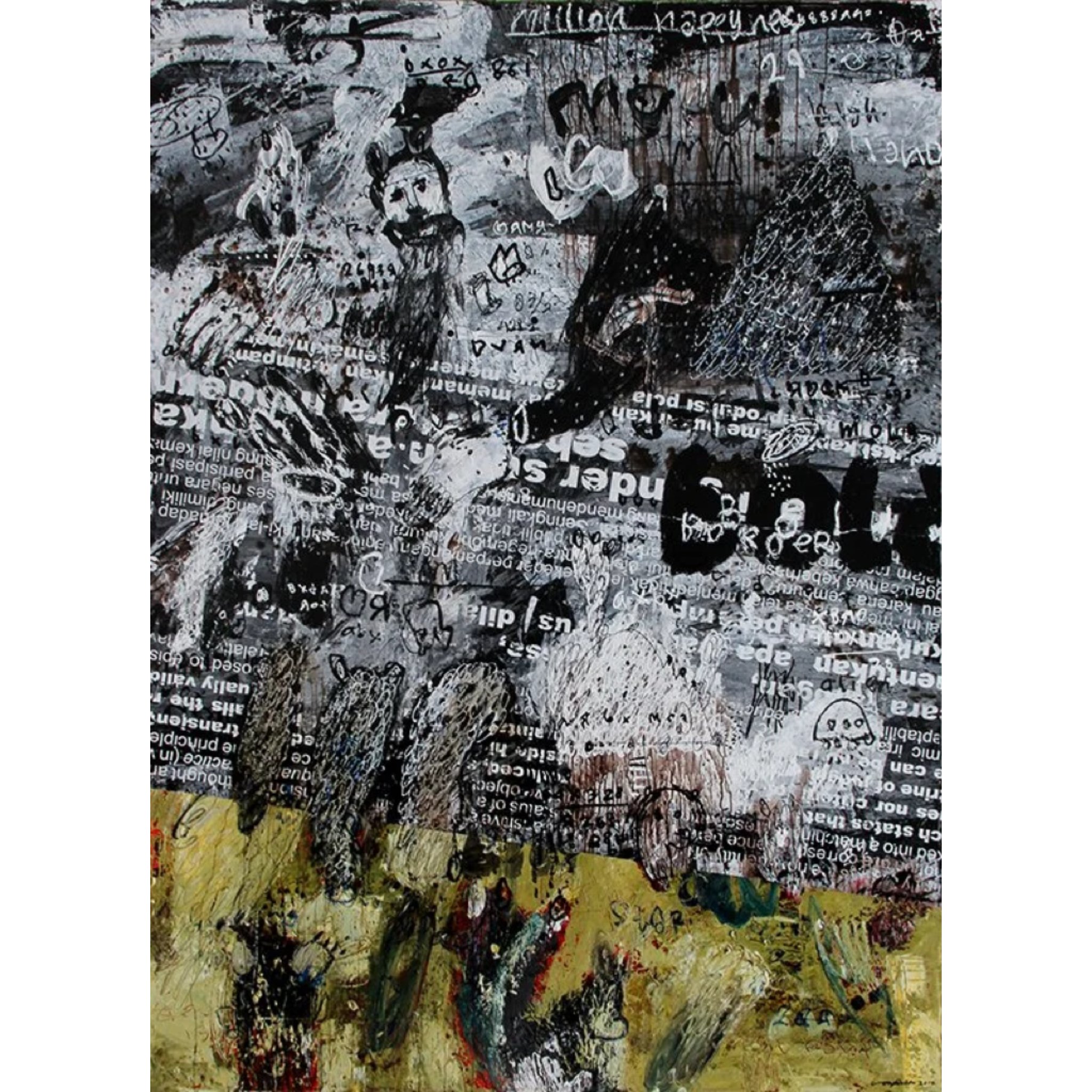  Dedy Sufriadi 
 Bold #3 
 Mixed media on canvas 
 150 cm x 200 cm, 2014 