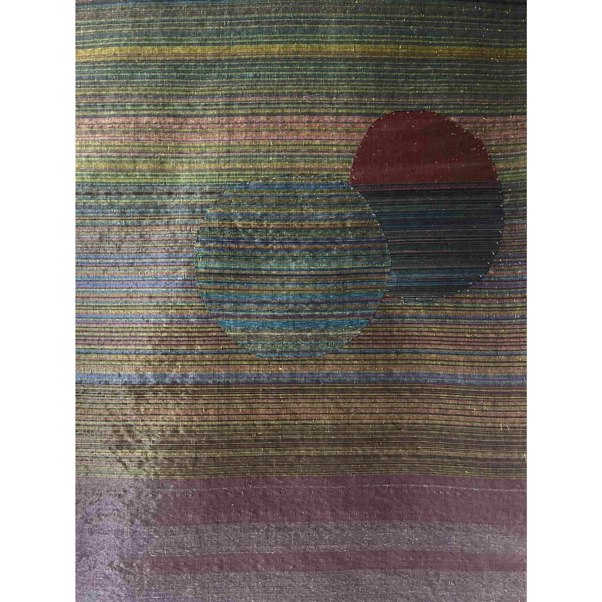  Two Island 
 woven plastic and cotton threads 
 105 x 186 cm, 2022 