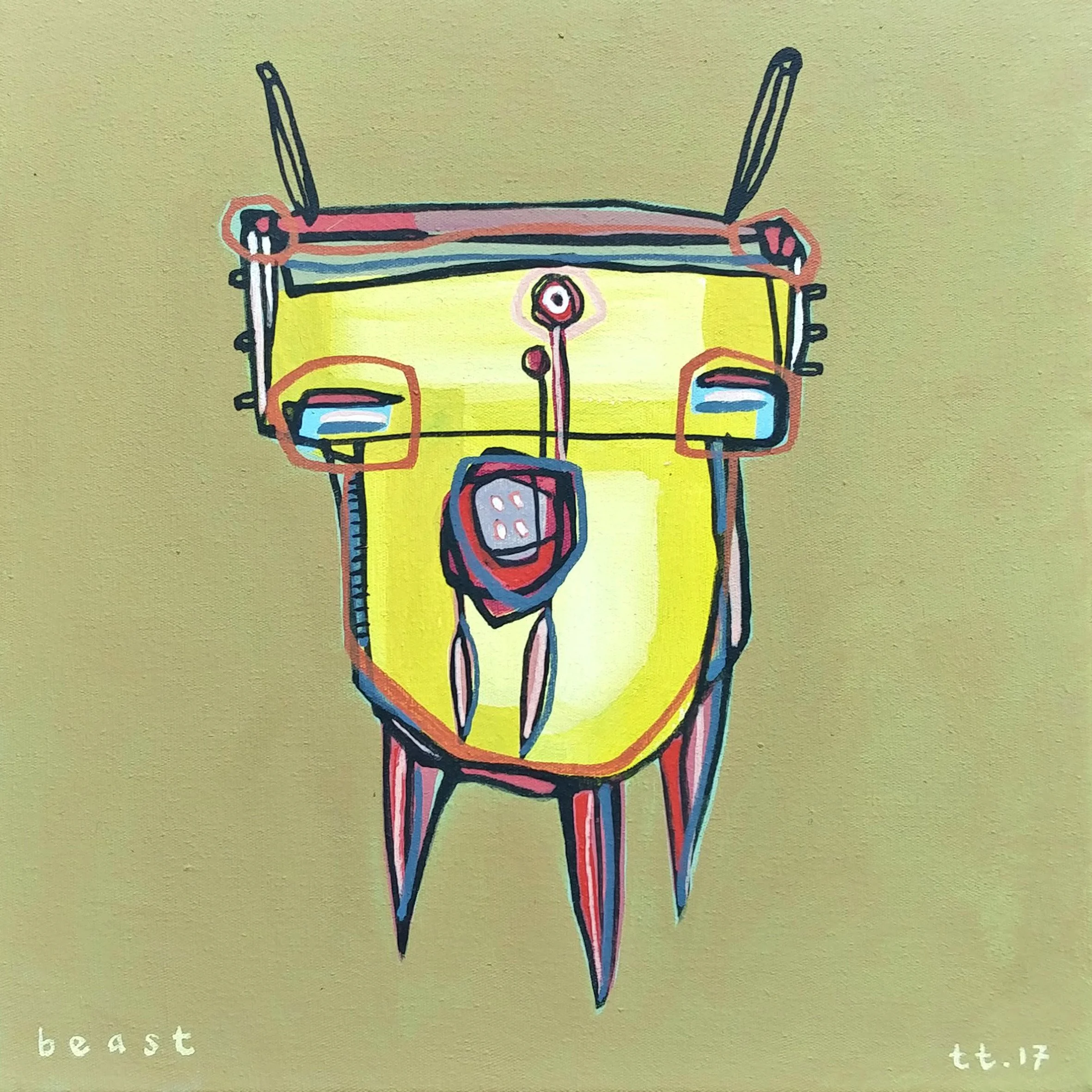  Beast 
 Acrylic on canvas 
 30 cm x 30 cm x 2,5 cm, 2017 