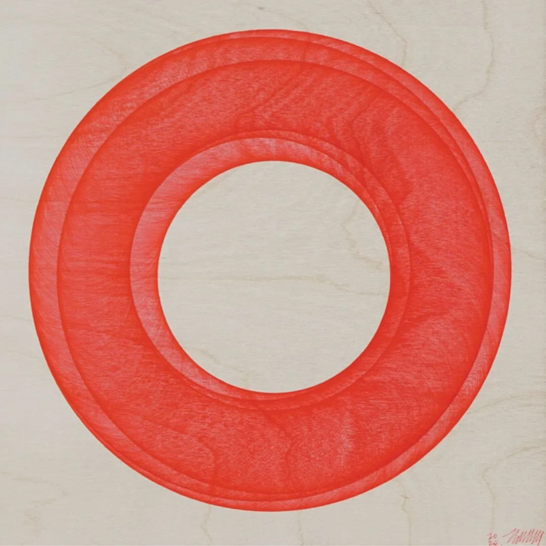  Space #158 
 Pen on birchwood panel 
 2024 