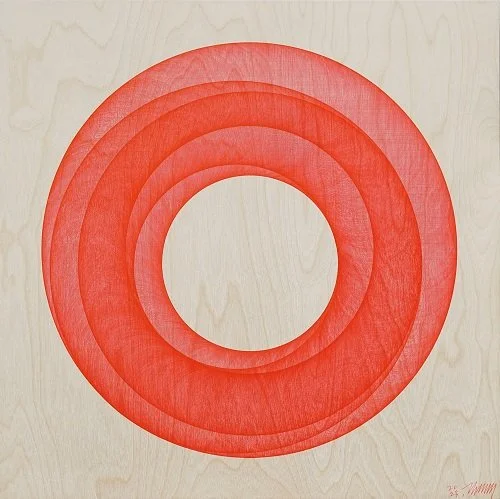  Space #152 
 Pen on birchwood panel 
 50 x 50cm, 2024 