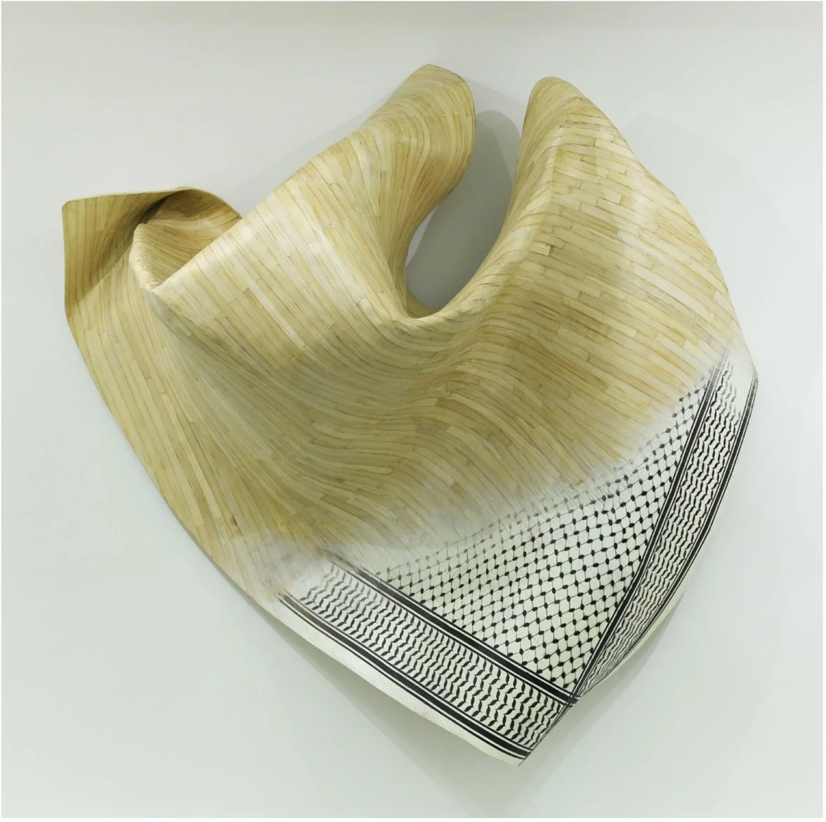  Struggle in the Crease 
 Bamboo and White Oak Wood 
 2023 