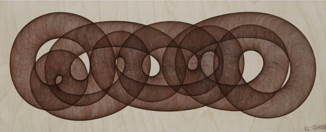  Space 7 #161 
 Pen on birchwood panel 
 585 x 24 cm, 2024 