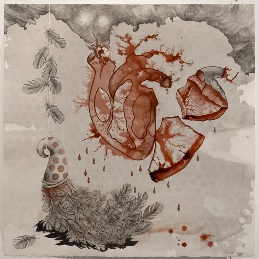  
Journey of Metaphors Series#5
 
 Mixed media drawing - conte, watercolour, ink, charcoal on paper
 
 52 cm X 52 cm
 