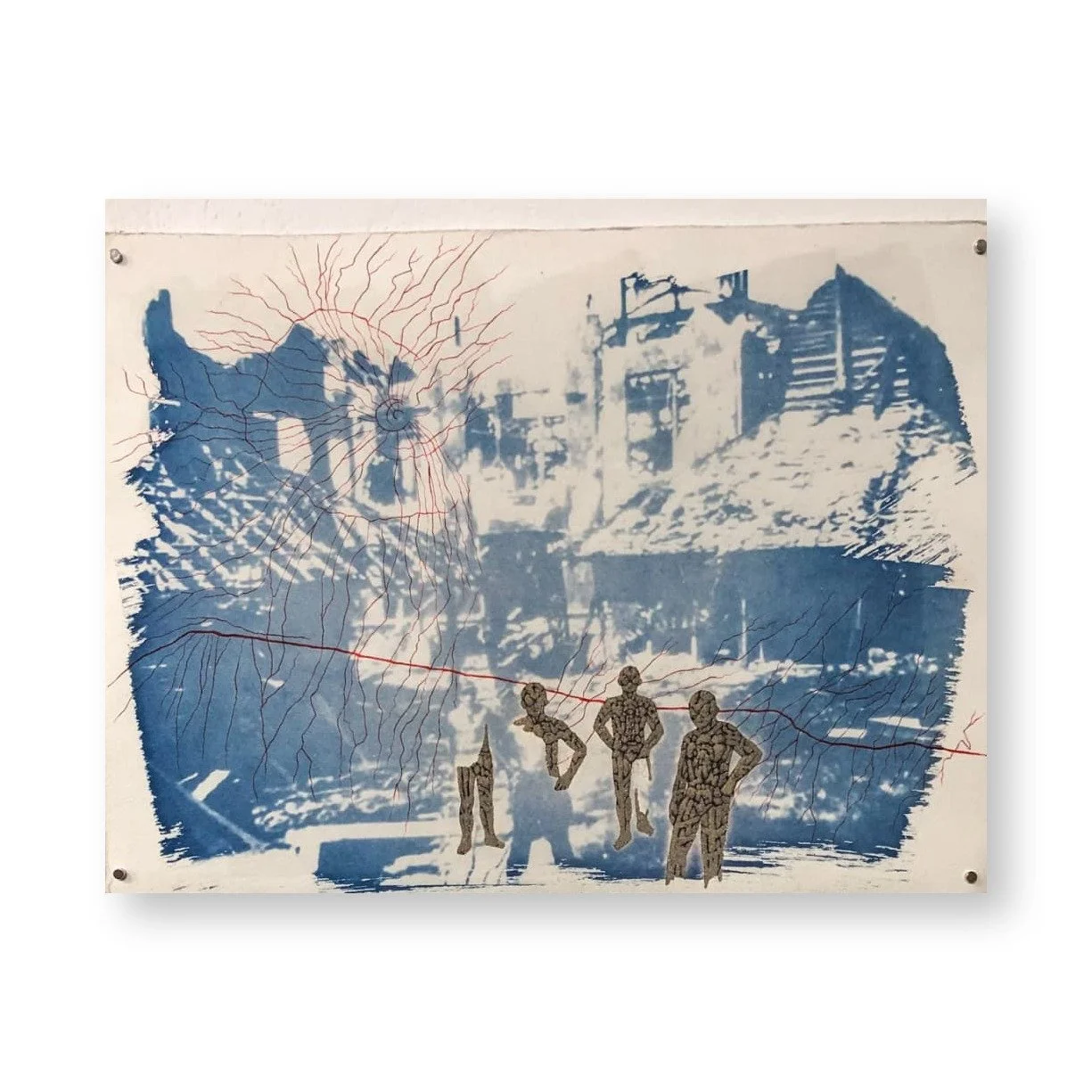  Lutfi Yanuar Sartono 
 The Ground of Fire #23 
 Sterilised volcanic ash from the 2019 eruption of Mount Tangkuban Perahu, Marker, and Cyanotype on hahnemuhle paper  
 30cm x 40cm, 2026 