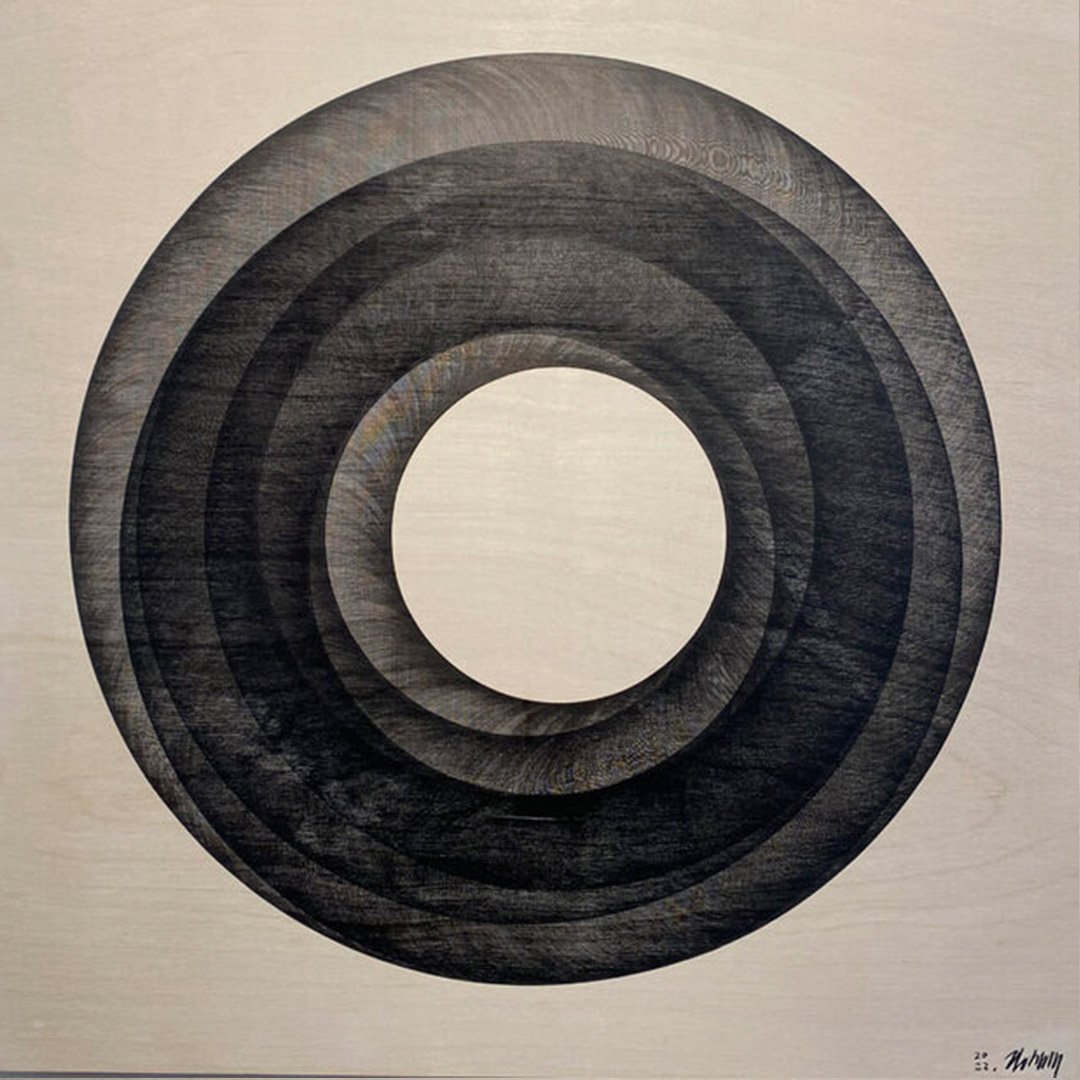  Infinity #109 Universe 
 Pen on birch wood panel 
 50cm x 50cm, 2022 