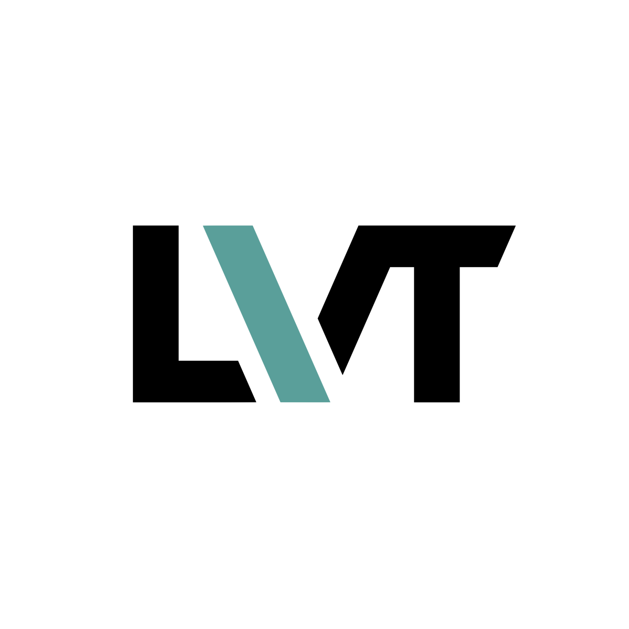 The word "LOVE" written in bold black letters with the letter 'V' stylized as a teal-colored check mark.