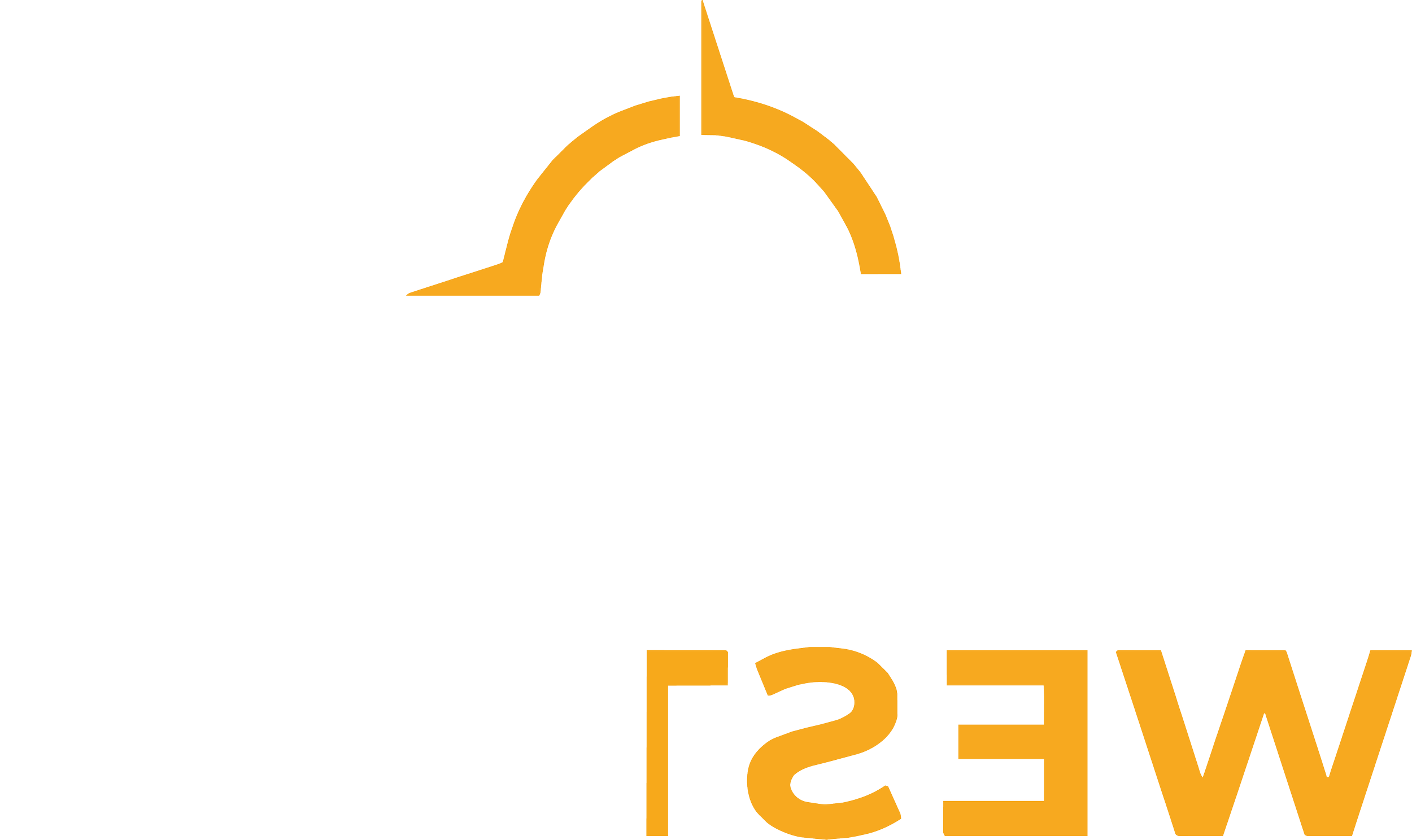 Logo for the organization 'East Trew' featuring a mountain range inside a compass circle with a stylized sun or sunset above, in black, white, and orange colors.