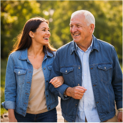 Supporting seniors with companionship services avoiding loneliness and increasing independence and well being at home.