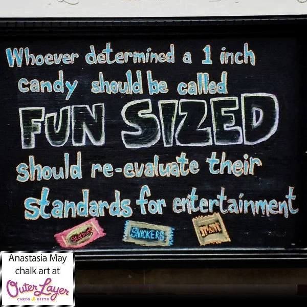 Anastasia May chalk art at Outer Layer Cards & Gifts