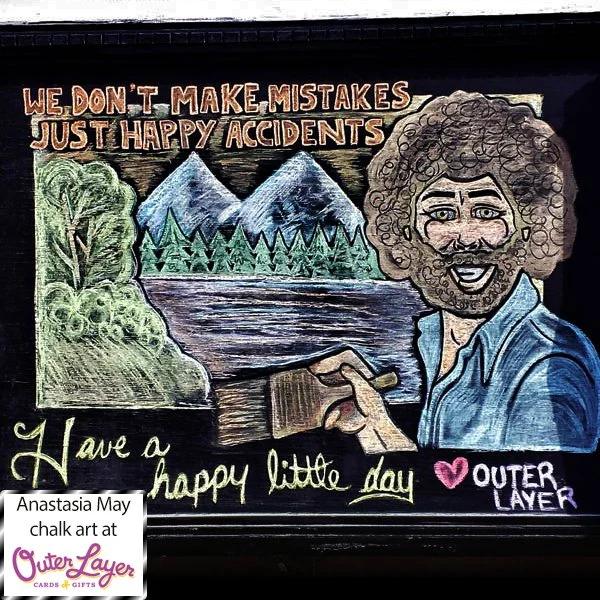 Anastasia May chalk art at Outer Layer Cards & Gifts
