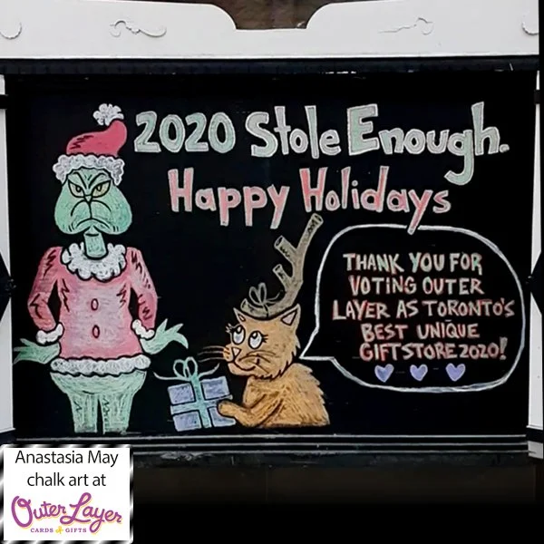 Anastasia May chalk art at Outer Layer Cards & Gifts