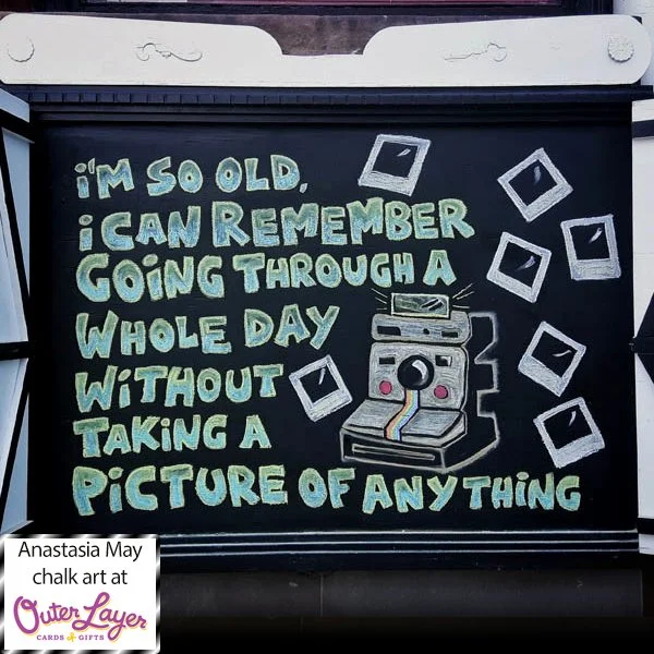 Anastasia May chalk art at Outer Layer Cards & Gifts