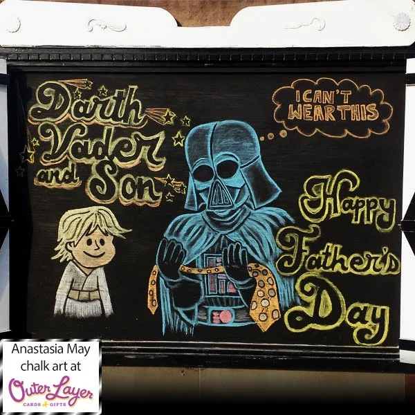 Anastasia May chalk art at Outer Layer Cards & Gifts