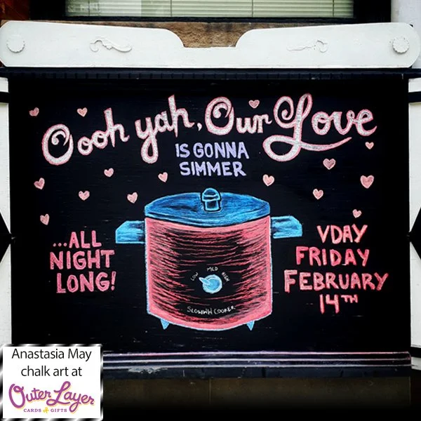 Anastasia May chalk art at Outer Layer Cards & Gifts