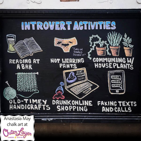 Anastasia May chalk art at Outer Layer Cards & Gifts