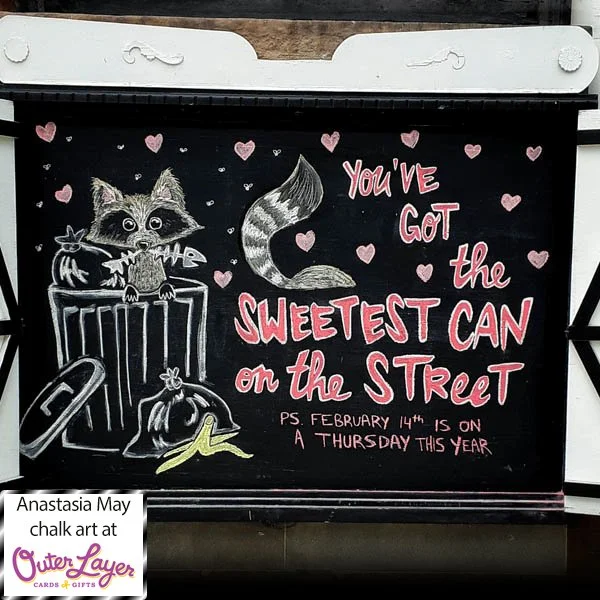 Anastasia May chalk art at Outer Layer Cards & Gifts