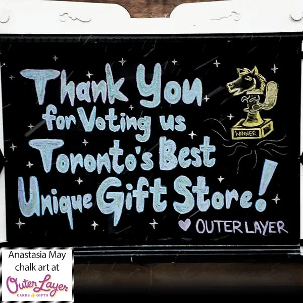 Anastasia May chalk art at Outer Layer Cards & Gifts