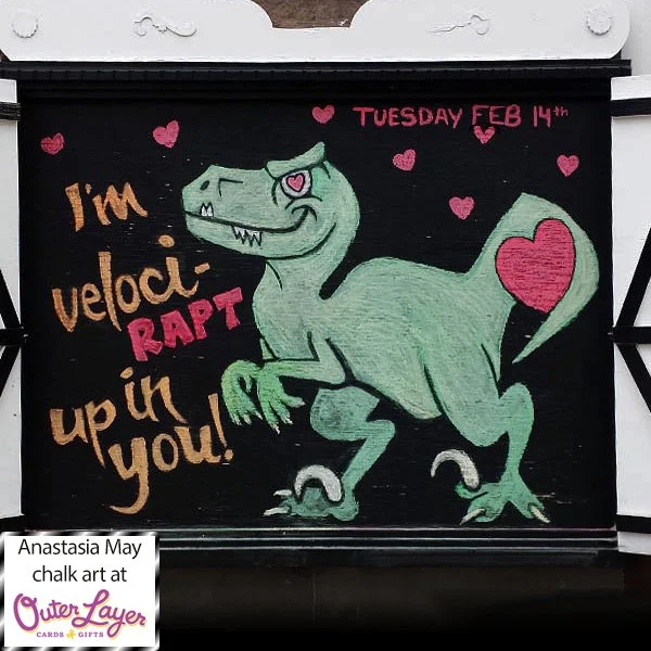 Anastasia May chalk art at Outer Layer Cards & Gifts
