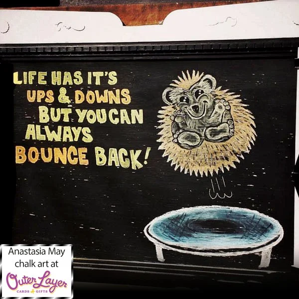 Anastasia May chalk art at Outer Layer Cards & Gifts